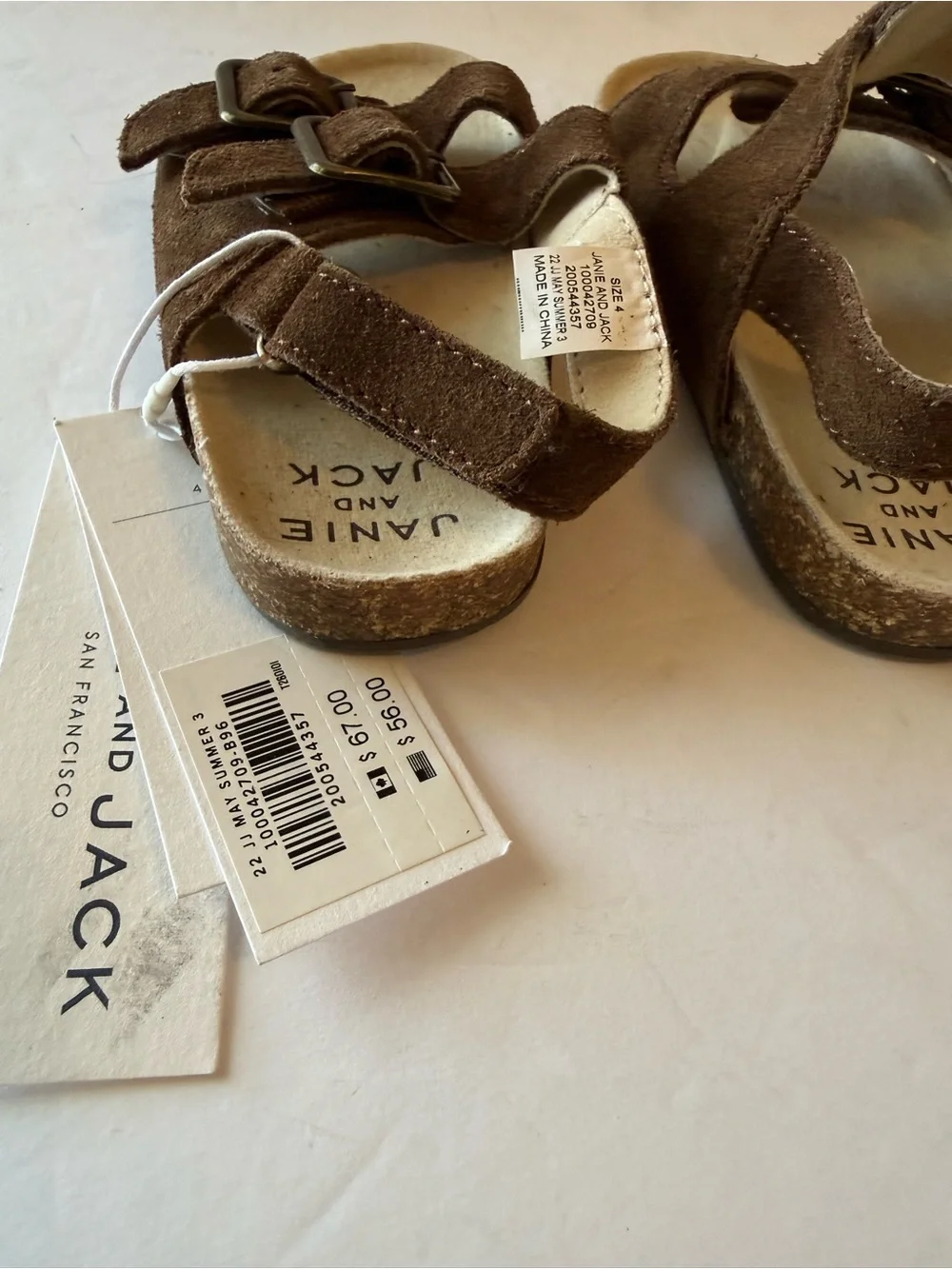 Janie and Jack Brown Suede Kids Buckle Sandals